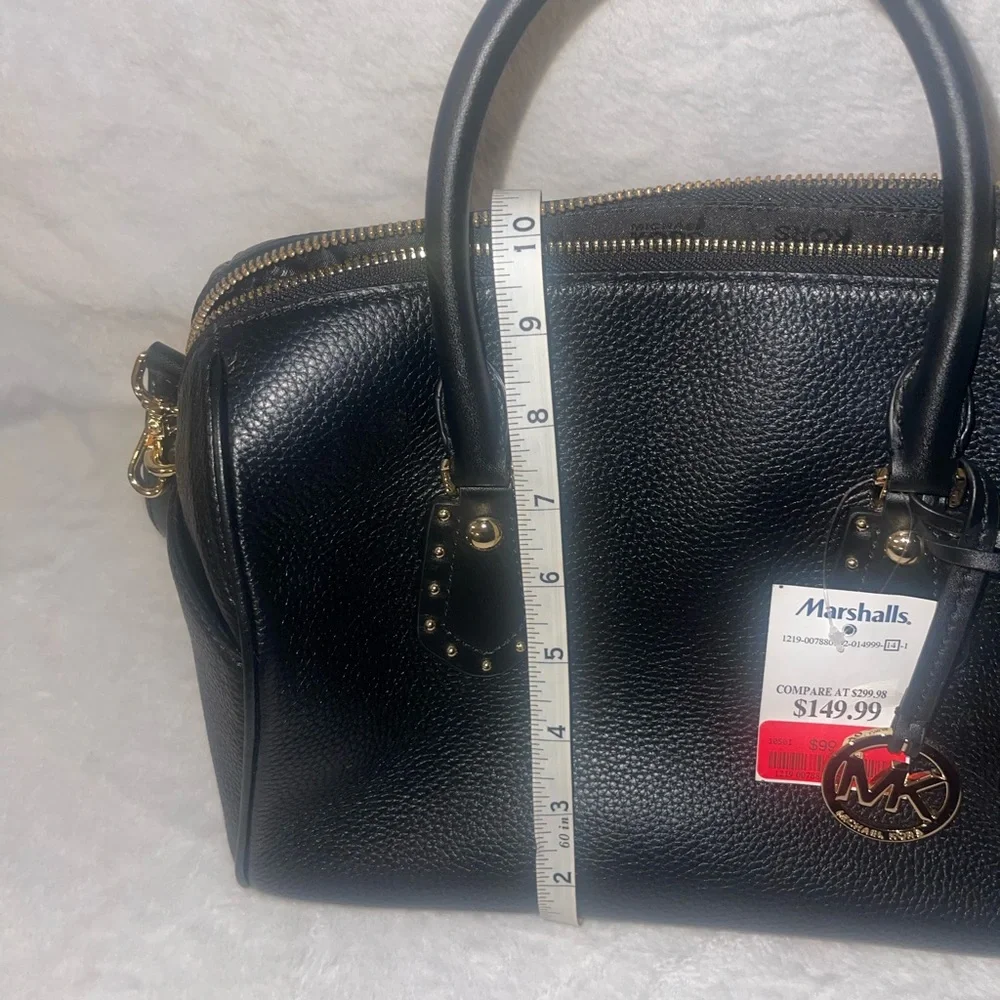 NWT Michael Kors Black Pebbled Leather Satchel - Picture 8 of 9